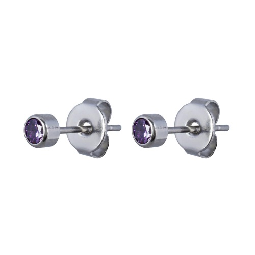 Пусеты Fiore Luna Cubic zirconia Amethyst, SWE0128 AM S